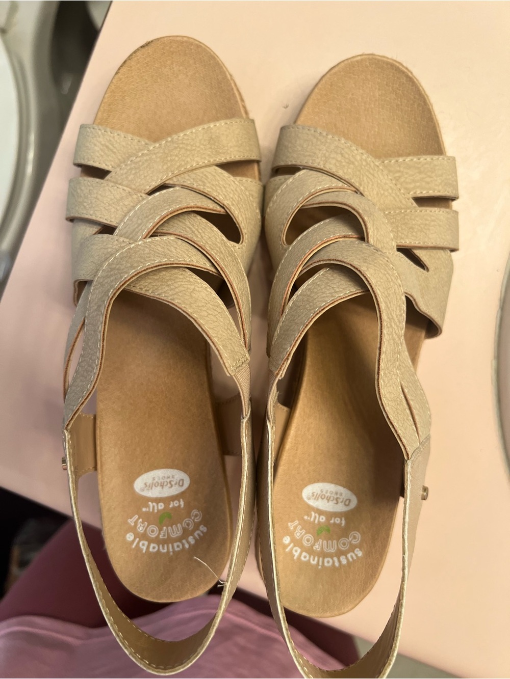 Dr. Scholl's Women's Tan Strappy Slingback Sandals